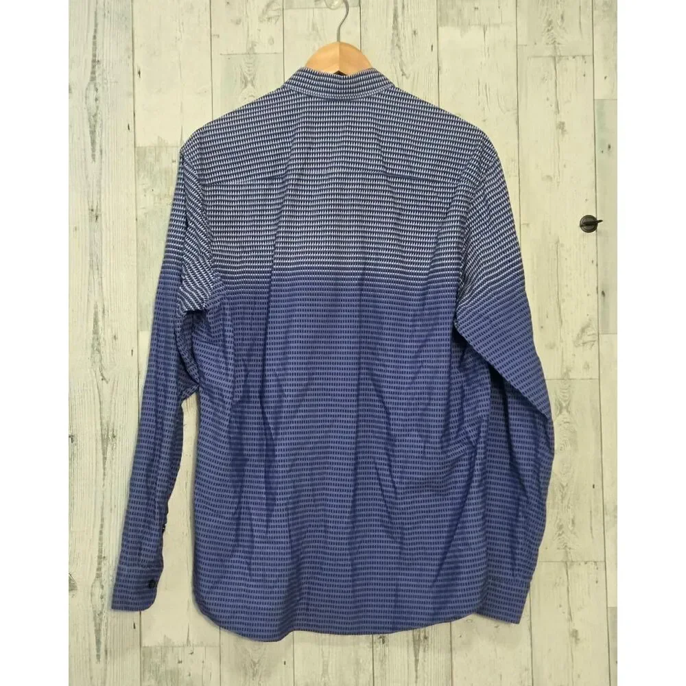 Tommy Bahama Ombre Geometric Island Modern Fit Long Sleeve Shirt Sz. L